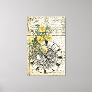 Vintage Rücknahme und Blumenzubereitung Leinwanddruck