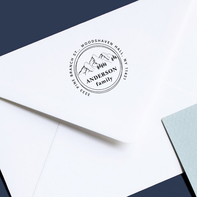 Vintage Rücksendeadresse der Gebirge und Pinien Permastempel (Von Creator hochgeladen)