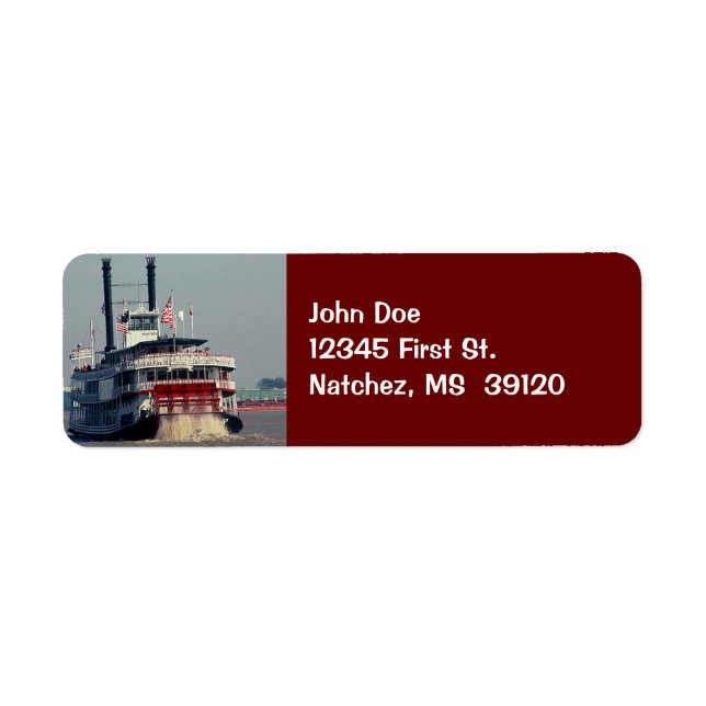 Vintage Rücksendeadresse für Mississippi Riverboat (Vorne)