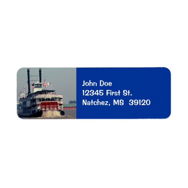 Vintage Rücksendeadresse für Mississippi Riverboat (Vorne)