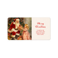 Vintage Rücksendeadresse für Santa und Kind
