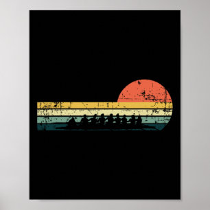 Vintage Rudermaschine Crew Funny Rower Bootteam Ge Poster