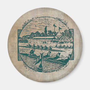 Vintage Ruderszene Magnet