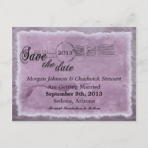 Vintage Rue Save the Date mit Waschbecken Postkart Ankündigungspostkarte