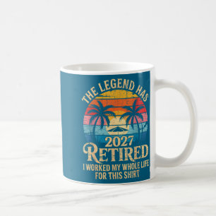 Vintage Ruhestand 2027 Gearbeitet Ganz Grafik Kuns Kaffeetasse