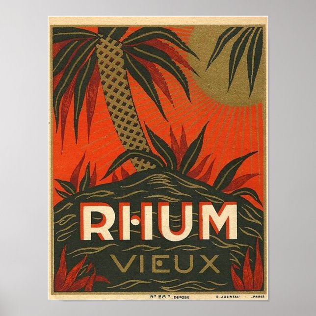 Vintage Rum-Werbung Poster (Vorne)