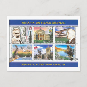 Vintage Rumänien Briefmarkenset Postkarte