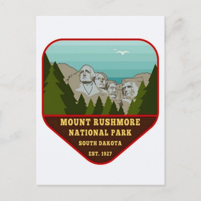 Vintage Rushmore-Illustration Postkarte (Vorderseite)