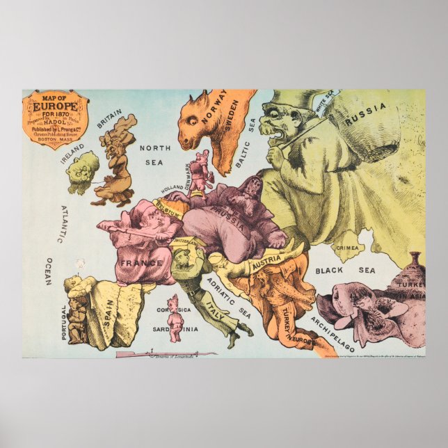 Vintage Russische Dominanz-Karte Poster (Vorne)