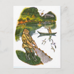 Vintage-russische Illustrationen, Fabeln von Äsop  Postkarte