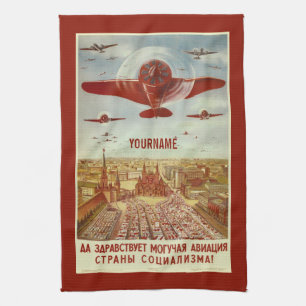 Vintage Russische Luftfahrt individuell benanntes  Küchentuch