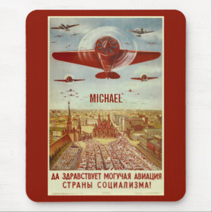 Vintage Russische Luftfahrt individuelles Monogram Mousepad