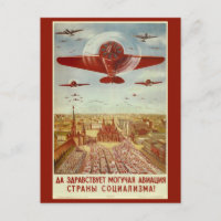 Vintage russische Luftfahrtproaganda-Postkarte