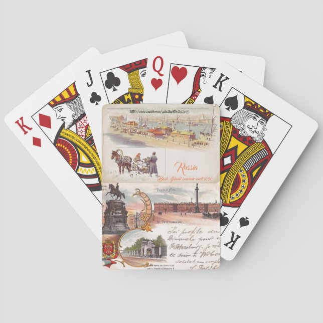 "Vintage russische Postkarten" Spielkarten (Rückseite)