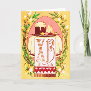 Vintage russische (slawische) orthodoxe Osterkarte Karte