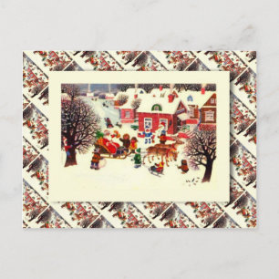 Vintage russische Weihnachten, Weihnachten und Kin