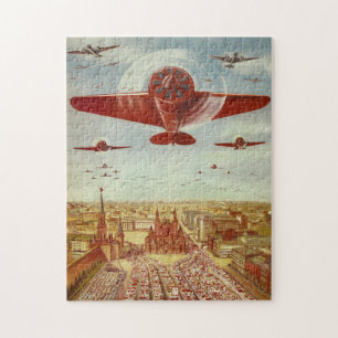 Vintage-Russisches-Flugwesen-Kunstpuzzle