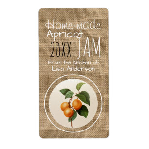 Vintage Rustic Apricot Jam Étiquette personnalisé