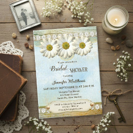 Vintage Rustic Country Daisy Bridal Shower Einladung