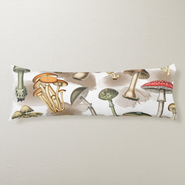 Vintage Rustic Forest Mushrooms Seitenschläferkissen (Vorderseite)
