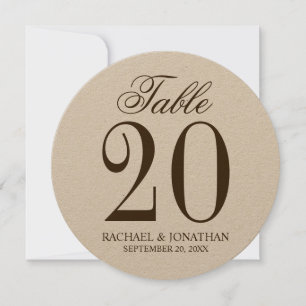 Vintage Rustic Mariage Circle Numéro de table