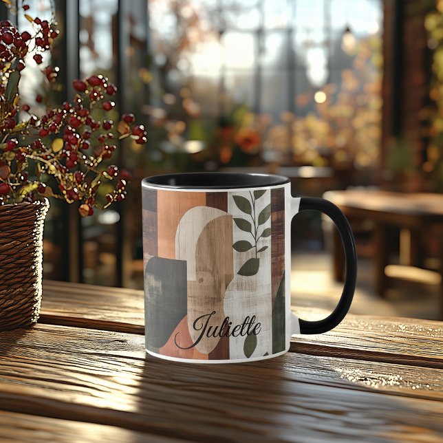 Vintage Rustic Mug - Personalized Earthy Abstract  (Créateur téléchargé)