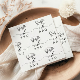 Vintage Rustic Pig I Do BBQ Casual Wedding Serviette