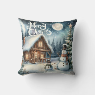 Vintage/Rustikal/Schneemann/Weihnachten Kissen