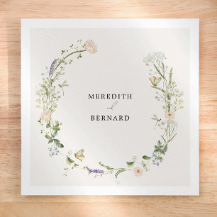 Vintage-Rustikal-Wildblumen-Hochzeitsserviette Serviette