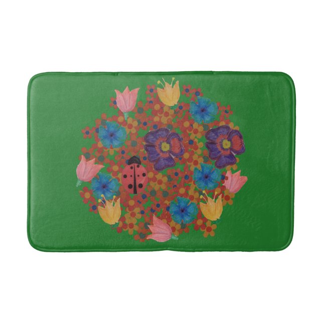 Vintage rustikale Blume Badematte (Vorderseite)