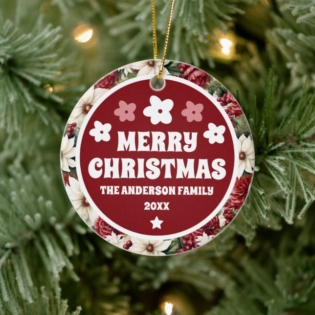 Vintage rustikale Blume Blätter Keramik Ornament (Baum)