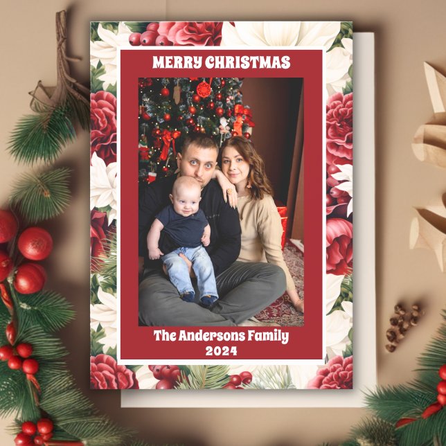 Vintage rustikale Blume geben frohe Weihnachten (Von Creator hochgeladen)