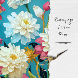 Vintage rustikale Blumendekoupage Seidenpapier