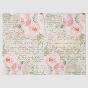 Vintage rustikale Blush-Rose Alte Buchstabentreue  Seidenpapier