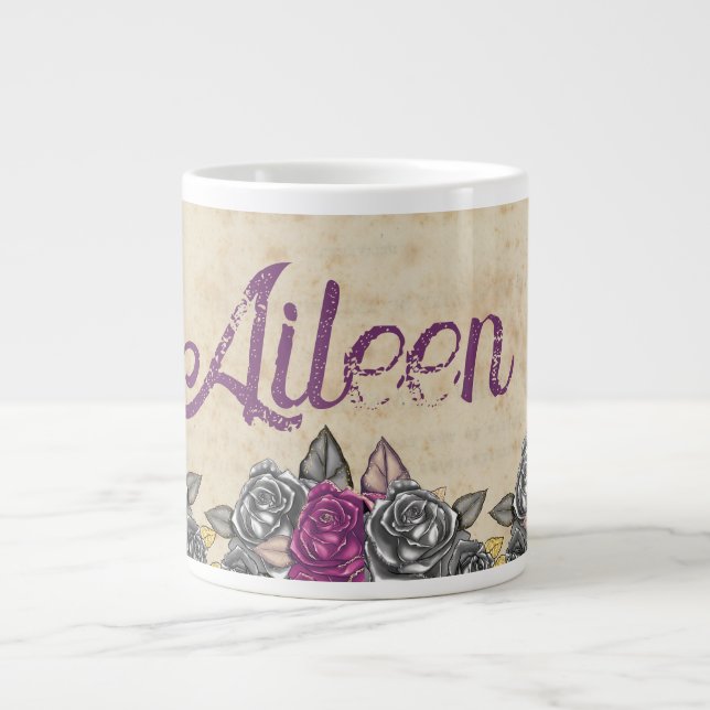 Vintage Rustikale Bridesmaid-Gastgeschenk Hochzeit Jumbo-Tasse (Vorderseite)