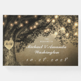 Vintage Rustikale Eichenbaumhochzeit Gästebuch