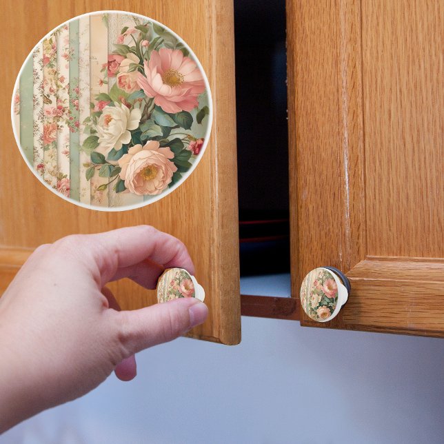 Vintage Rustikale Flora Keramikknauf (Von Creator hochgeladen)