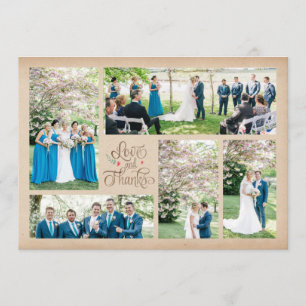 Vintage rustikale Foto-Collage danken Ihnen Karten