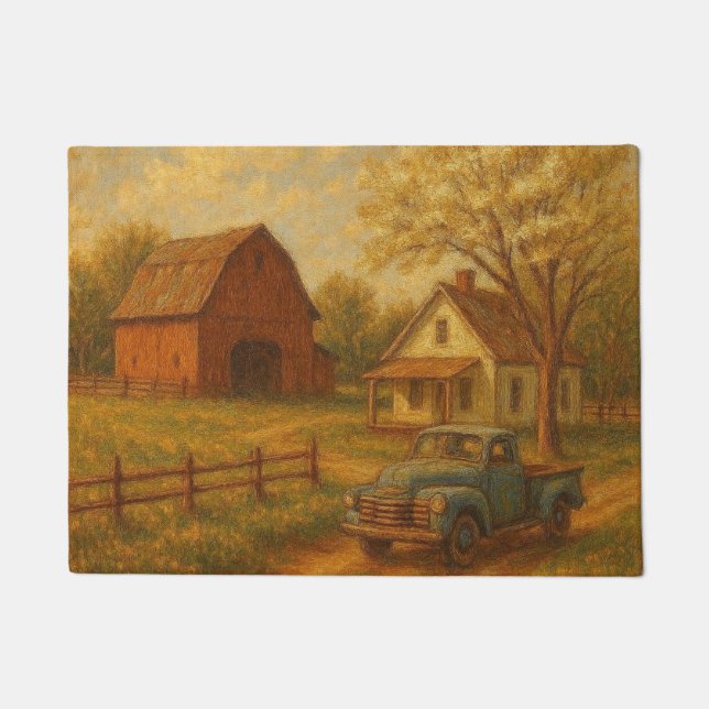 Vintage/rustikale Frühlingsfarm  Fußmatte (Vorderseite)