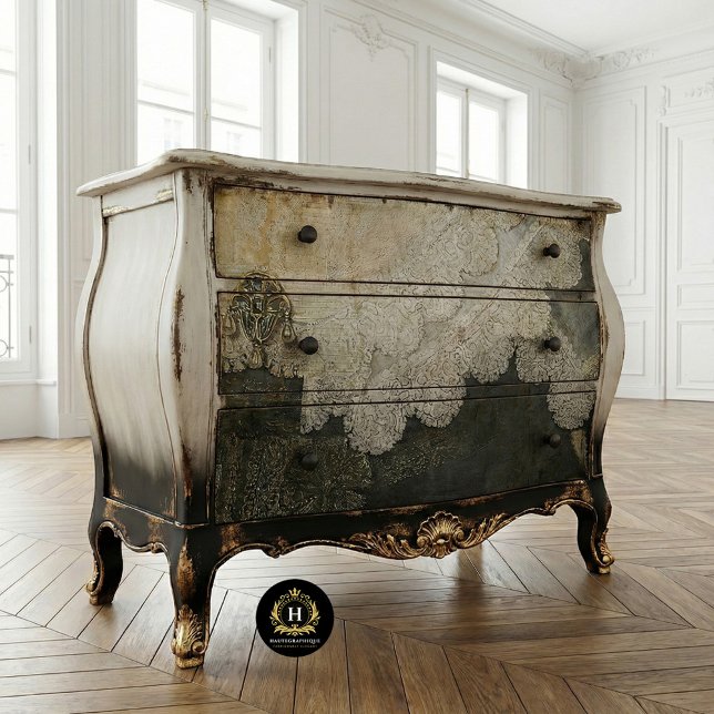 Vintage Rustikale graue Spitzen beängstigend Dekou Seidenpapier (Von Creator hochgeladen)