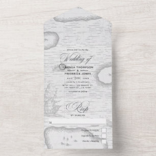 Vintage rustikale Hochzeit All In One Einladung