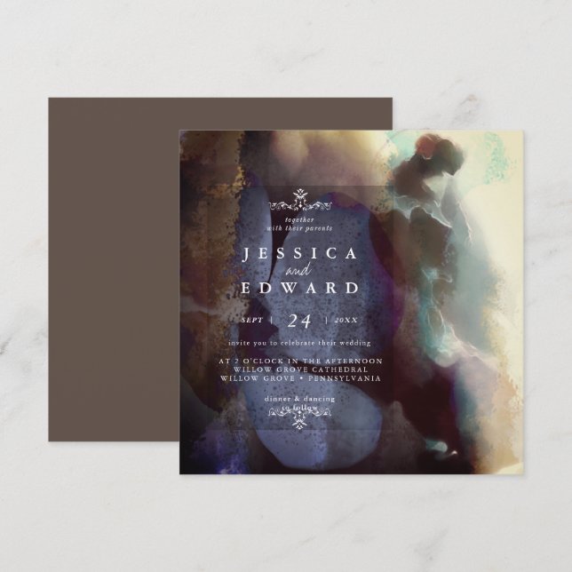 Vintage Rustikale Hochzeit der Vogelwelt Einladung (Vorne/Hinten)