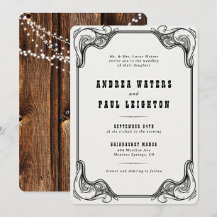 Vintage Rustikale Hochzeit Einladung