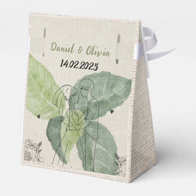 Vintage Rustikale Hochzeit Geschenkschachtel (Rückseite)