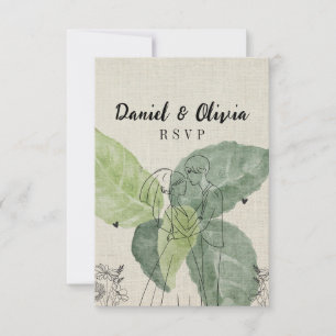 Vintage Rustikale Hochzeit RSVP Karte