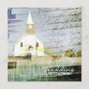 Vintage rustikale Kapelle Hochzeit Einladung