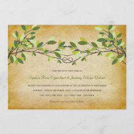 Vintage rustikale Knotted Liebe Tree Summer Weddin Einladung