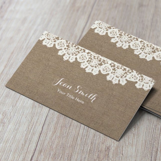 Vintage Rustikale Lace & Burlap Event Planning Cra Visitenkarte (Von Creator hochgeladen)
