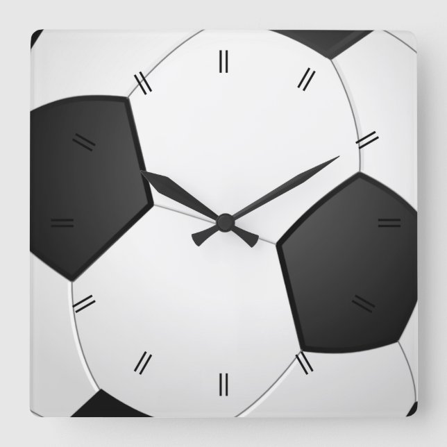 Vintage rustikale Landfußballdekoration Quadratische Wanduhr (Vorderseite)
