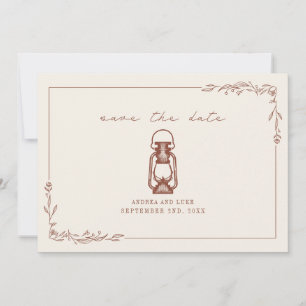Vintage Rustikale Laterne Terracotta Hochzeit Save The Date
